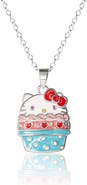 Hello Kitty Silver Plated Cupcake Pendant Necklace