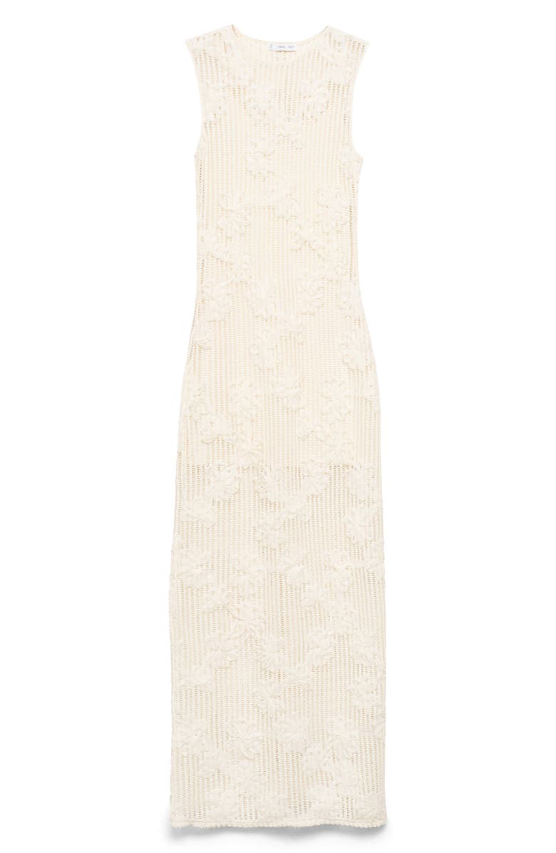 MANGO Floral Appliqué Open Stitch Dress, Alternate, color,