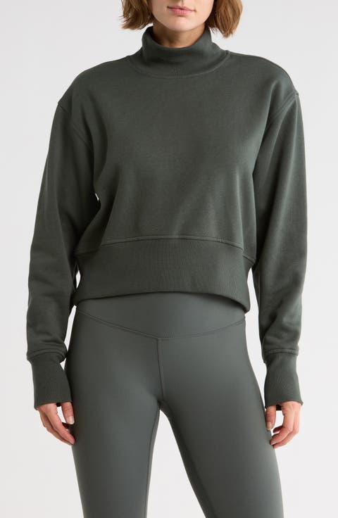 Feather Fleece Mock Neck Sweatshirt