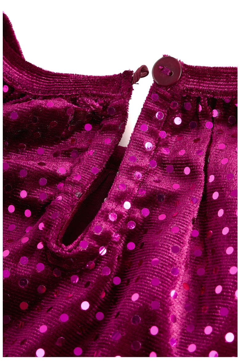 Kids' Foil Dot Velvet Dress, Alternate, color, BURGUNDY