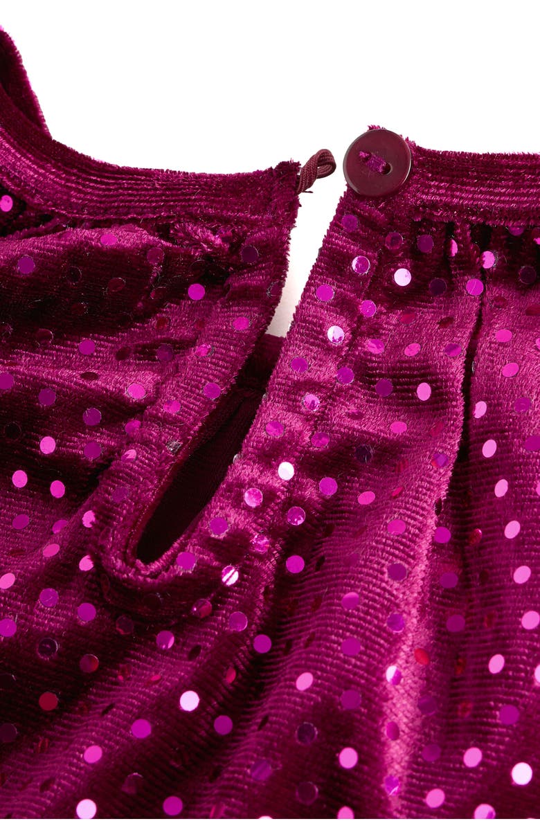 NEXT Kids' Foil Dot Velvet Dress, Alternate, color, Burgundy