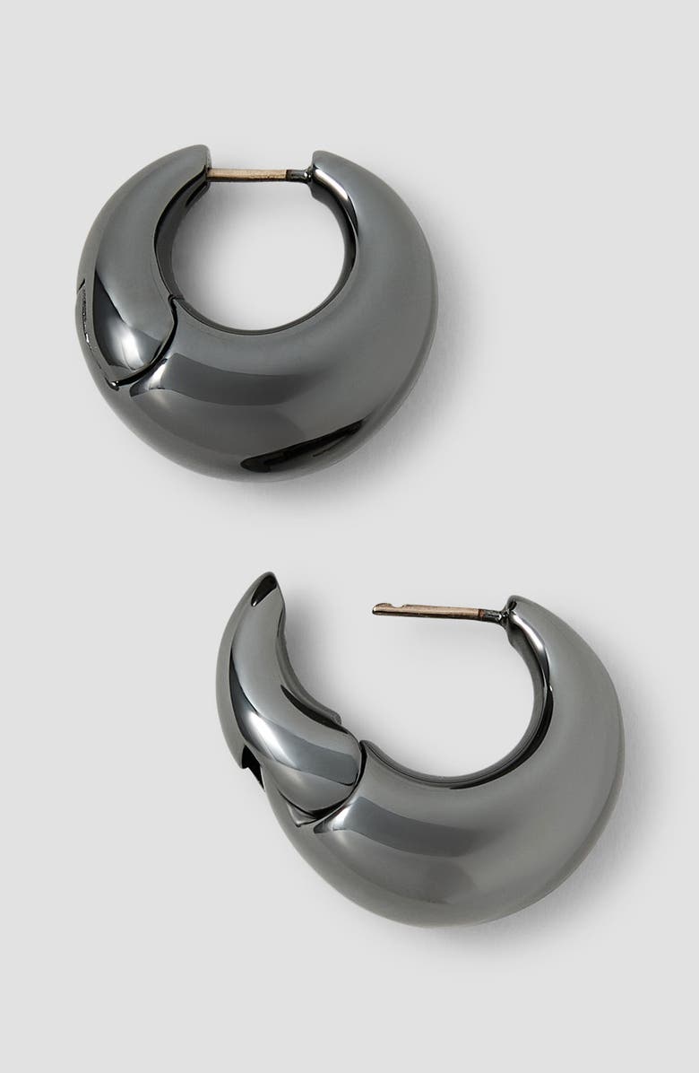 Jennifer Fisher Dylan Mini Dome Huggie Hoop Earrings, Alternate, color, Hematite