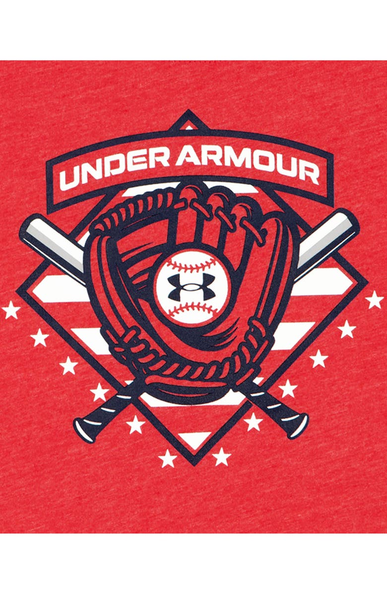 Under Armour UA Baseball T-Shirt & Shorts Set, Alternate, color, Red