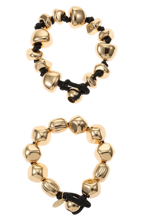 Gilded Glow Set of 2 Cord Bracelets