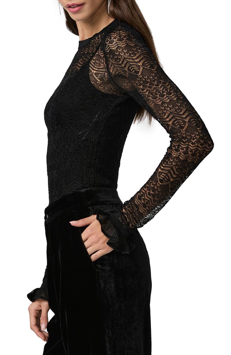 PAIGE Ciera Lace Trim Top, Alternate, color, Black