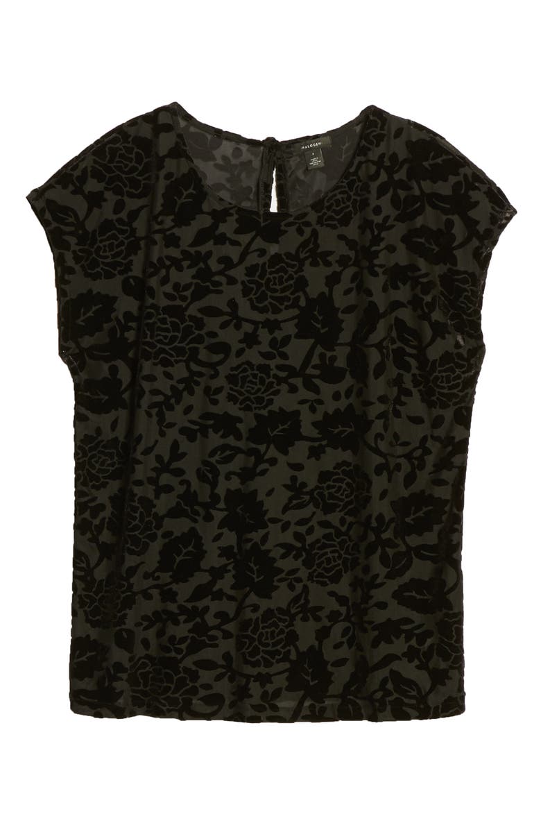 Halogen<sup>®</sup> Flocked Cap Sleeve Top, Alternate, color, 