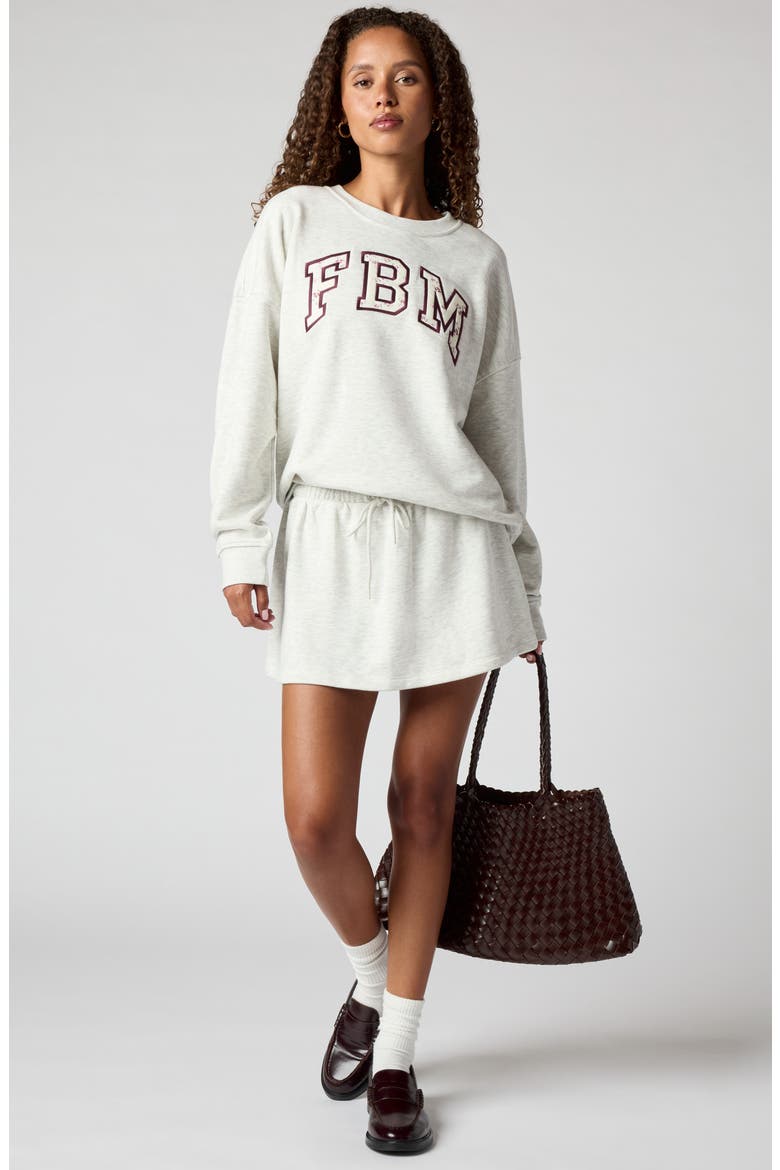 Graphic Oversized Sweatshirt, Alternate, color, HEATHER ICE