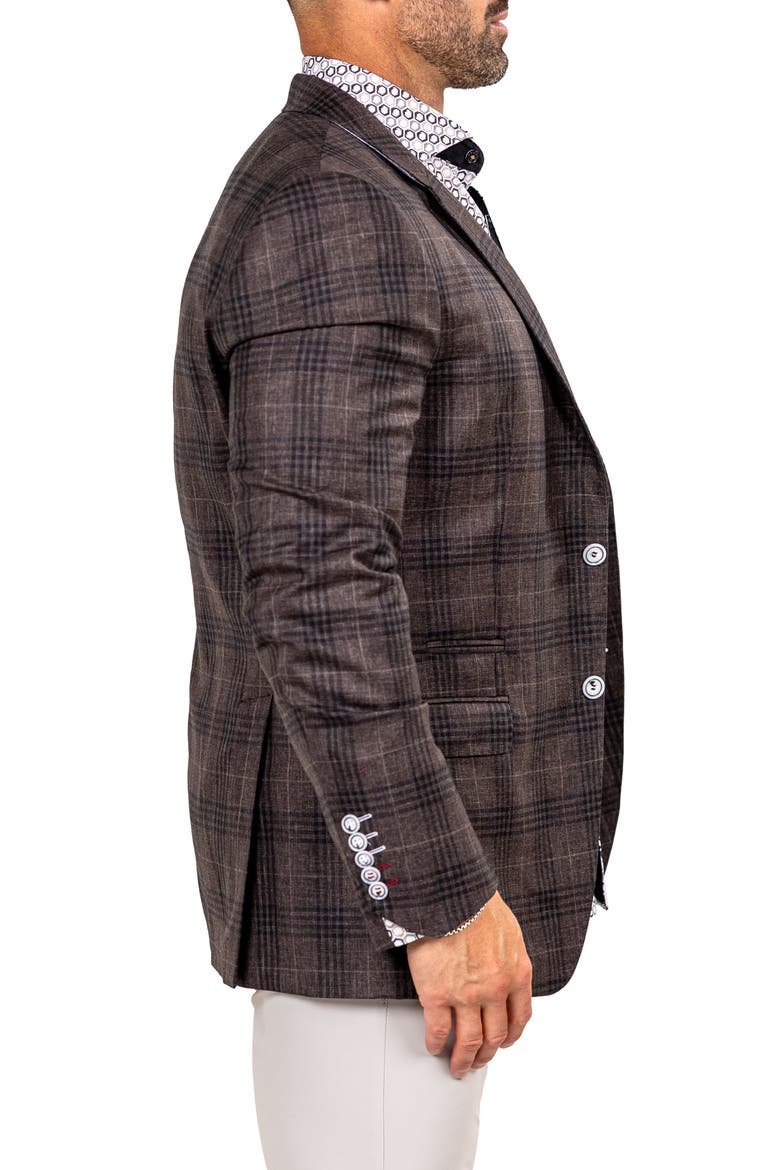 Socrate Marthyr017 Brown Plaid Slub Virgin Wool Sport Coat, Alternate, color, BROWN