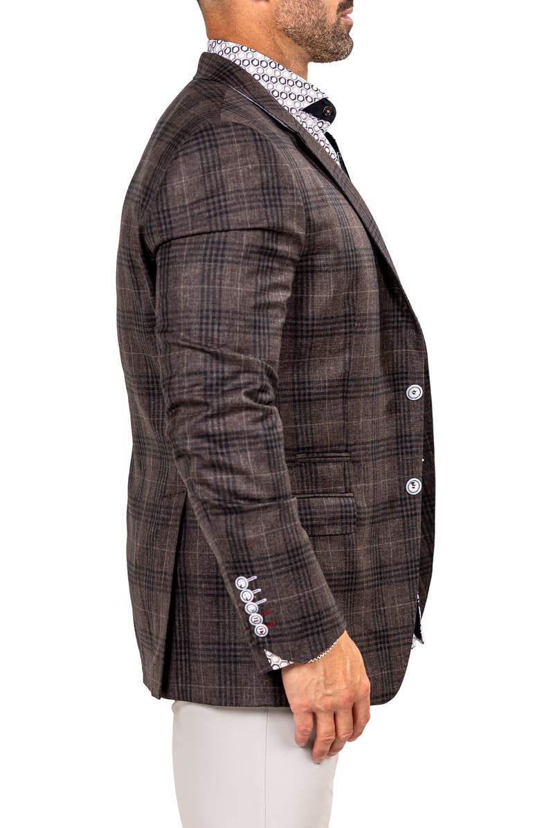 Maceoo Socrate Marthyr017 Brown Plaid Slub Virgin Wool Sport Coat, Alternate, color, Brown