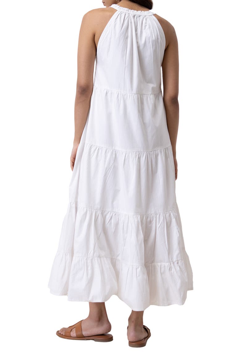 Embroidered Tiered Maxi Dress, Alternate, color, White Floral