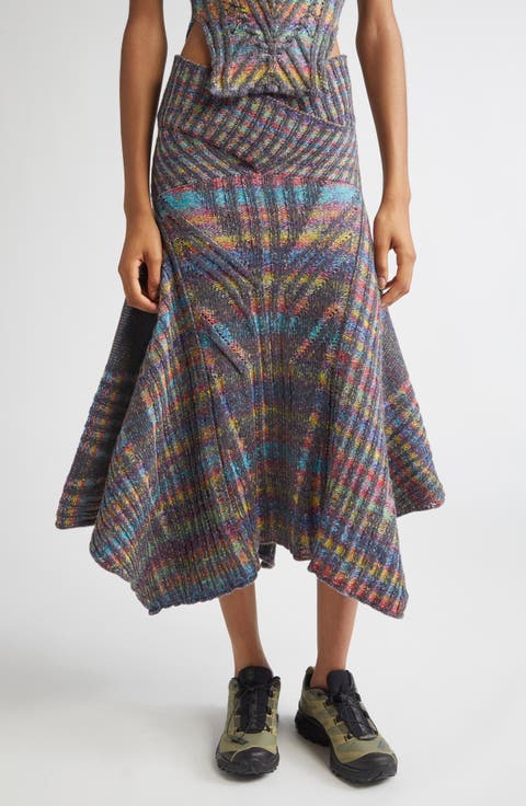 Warrior Crossover Rib Wool Sweater Skirt