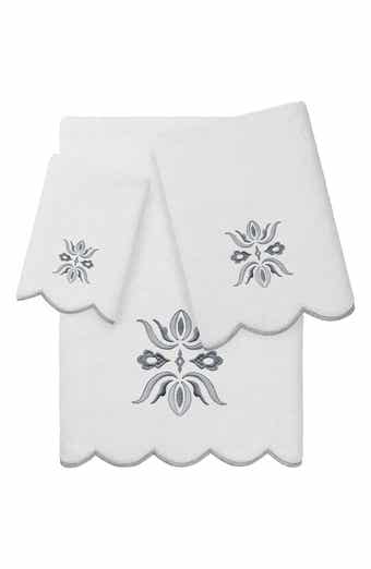 Flower Crest Scallop 3-Piece Towel Set