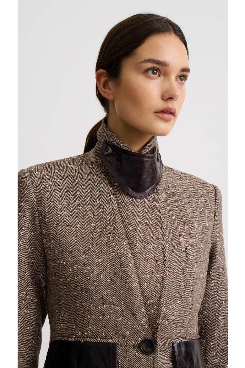 Tweed Tailored Boyfriend Blazer, Alternate, color, Biscotti Tweed