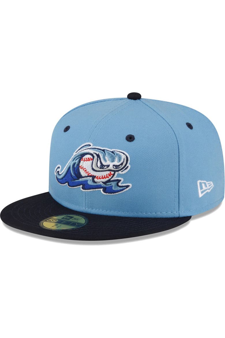 Men's New Era Light Blue West Michigan Whitecaps Authentic Collection Alternate Logo 59FIFTY Fitted Hat, Main, color, Light Blue