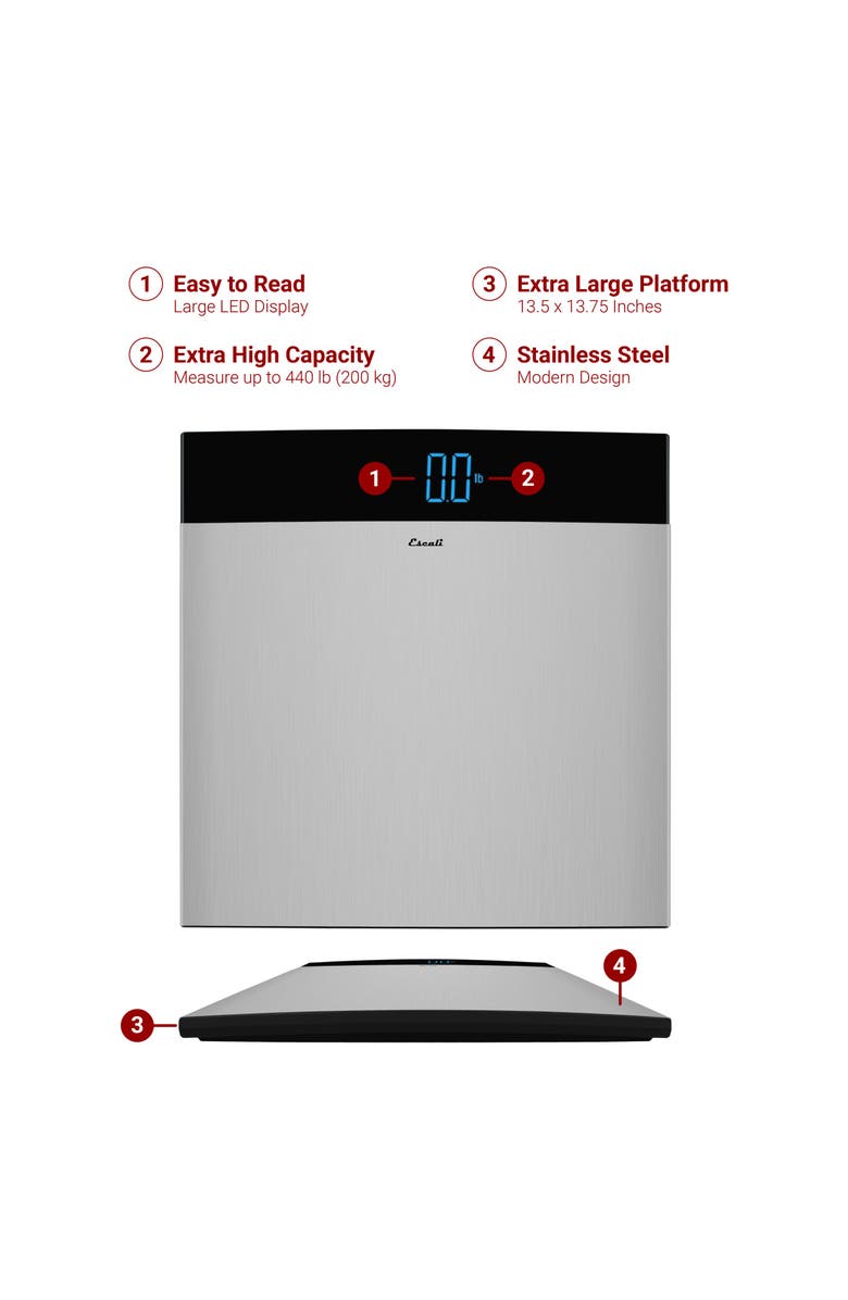 ESCALI Extra Large Stainless Steel Bathroom Scale, Alternate, color, Stainless Steel