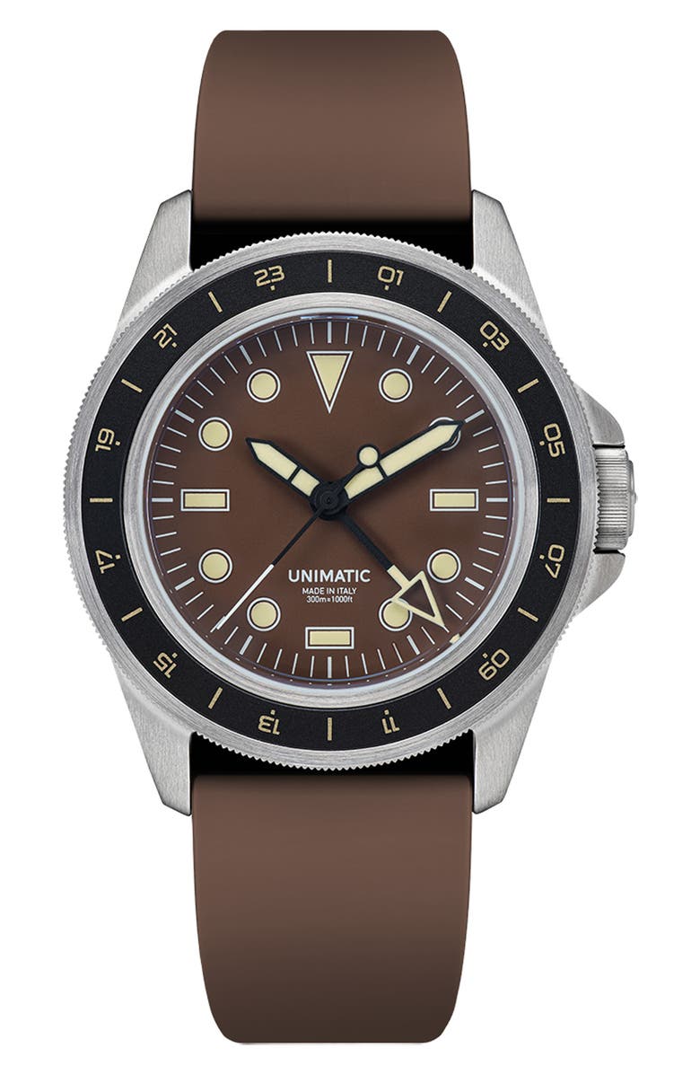 UNIMATIC Diving Heritage Diving Watch, 41.5mm, Main, color, Brown