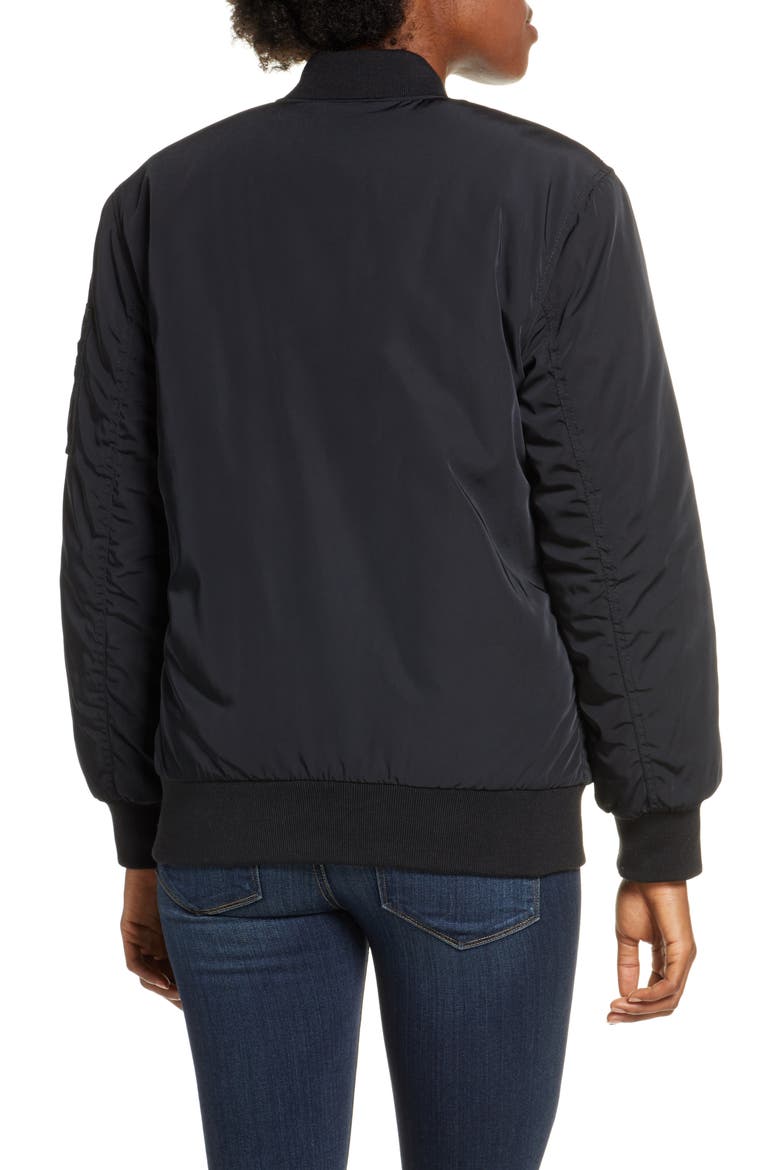 Frances Water Resistant Bomber Jacket, Alternate, color, BLACK