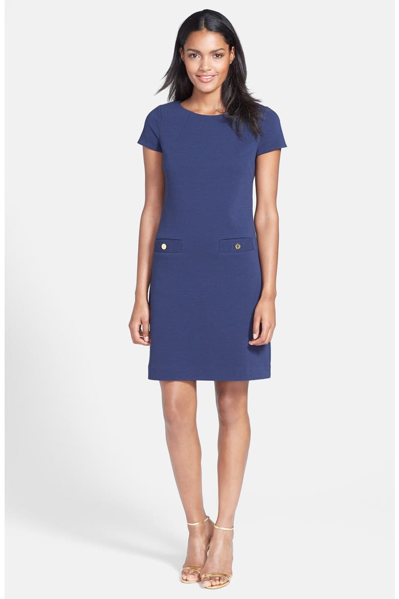 'Layton' Knit Shift Dress, Alternate, color, TRUE NAVY