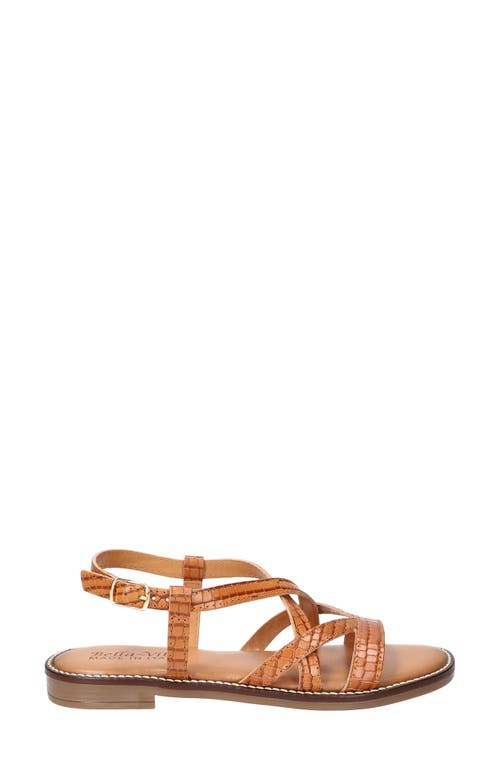Bella Vita Tya Strappy Sandal In Natural Croco Italian Leather