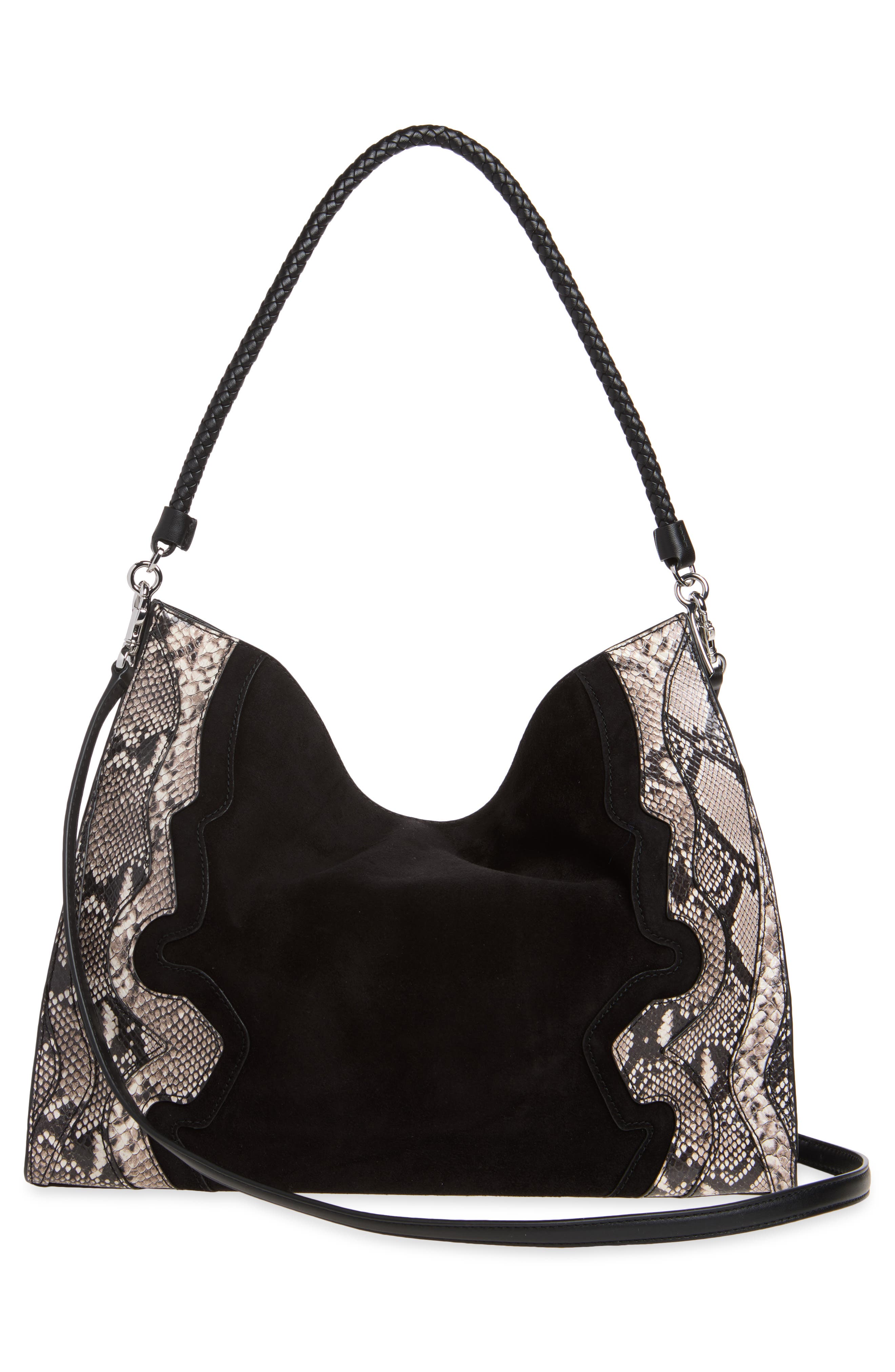 Vida Leather Shoulder Bag, Alternate, color, BLACK MULTI