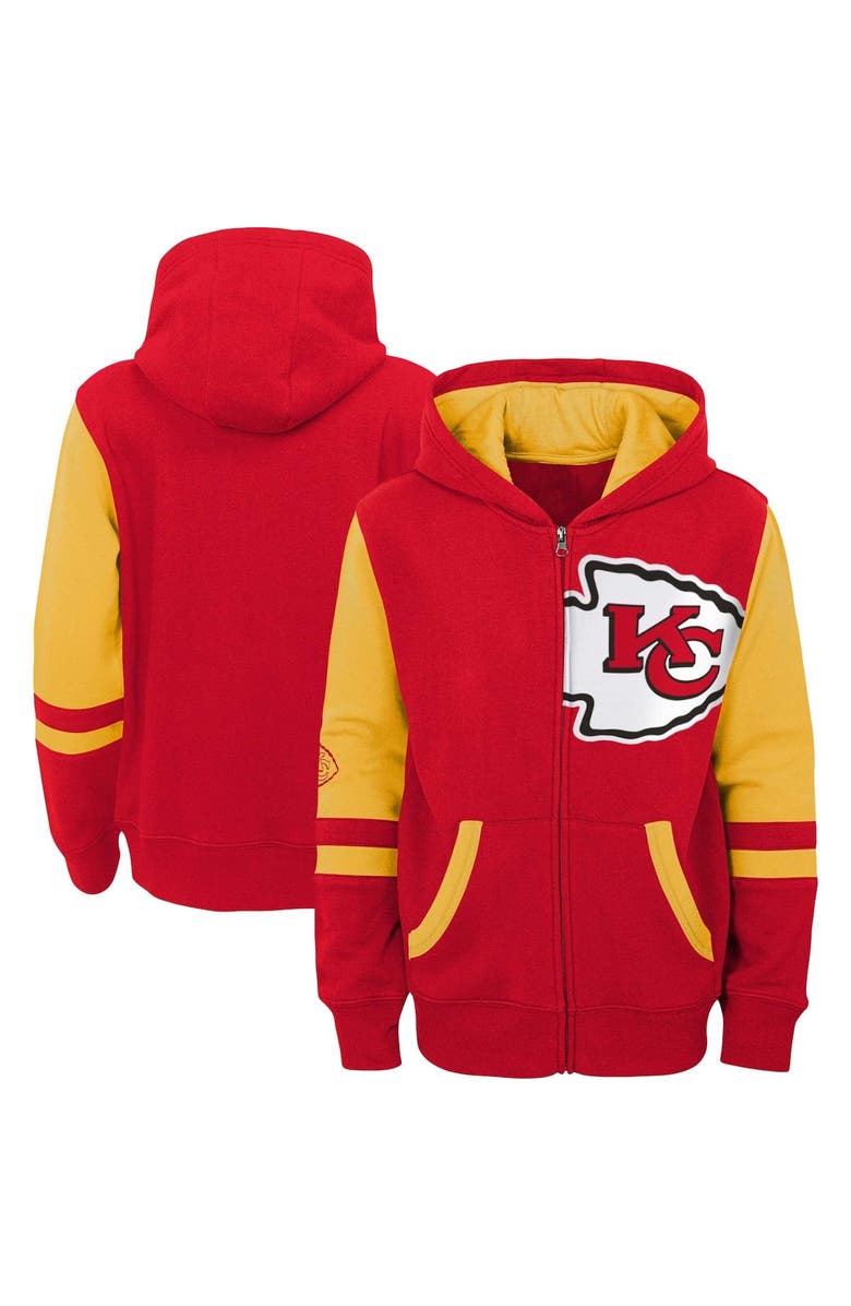 Outerstuff Preschool Red Kansas City Chiefs Stadium Color Block Full-Zip Hoodie, Main, color, Red
