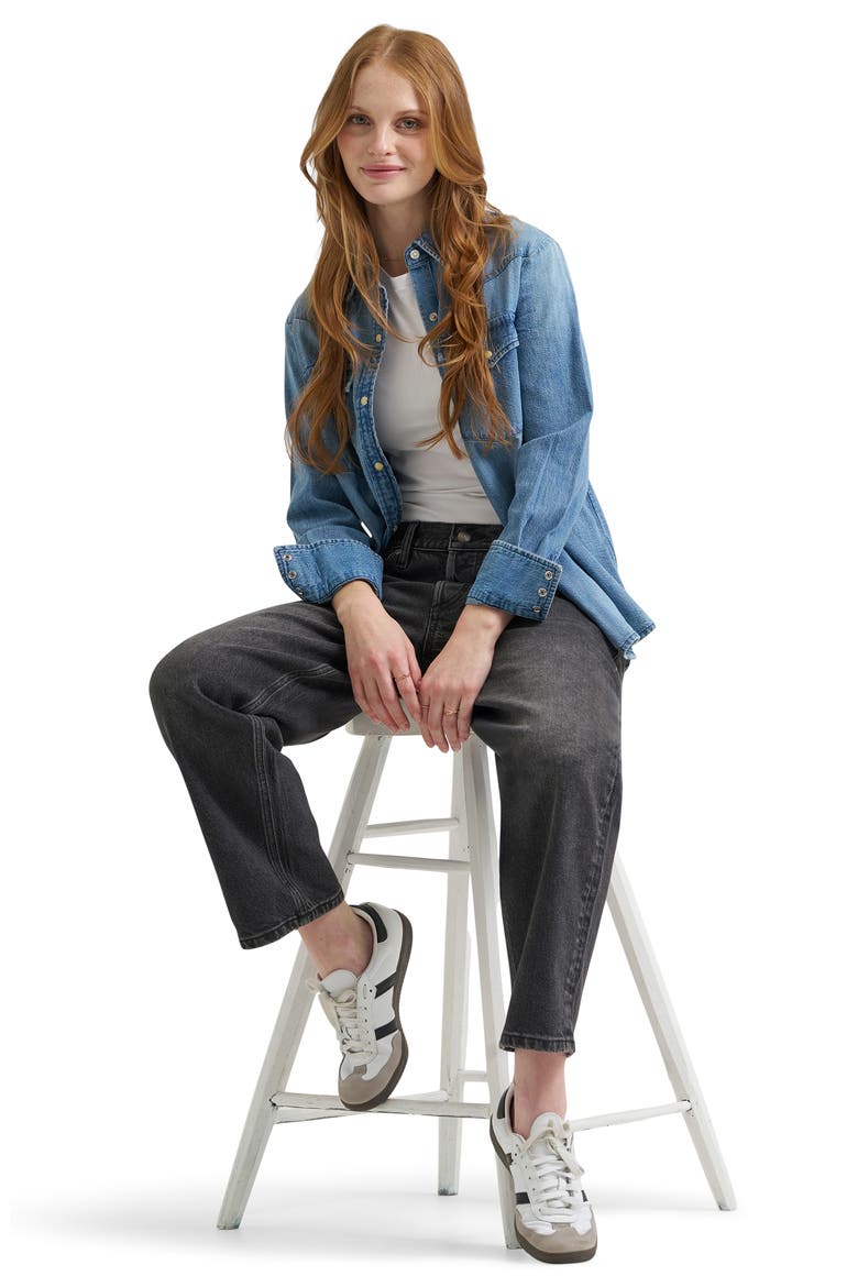 Low Slung Low Rise Slouchy Jeans, Alternate, color, OFF WORLD