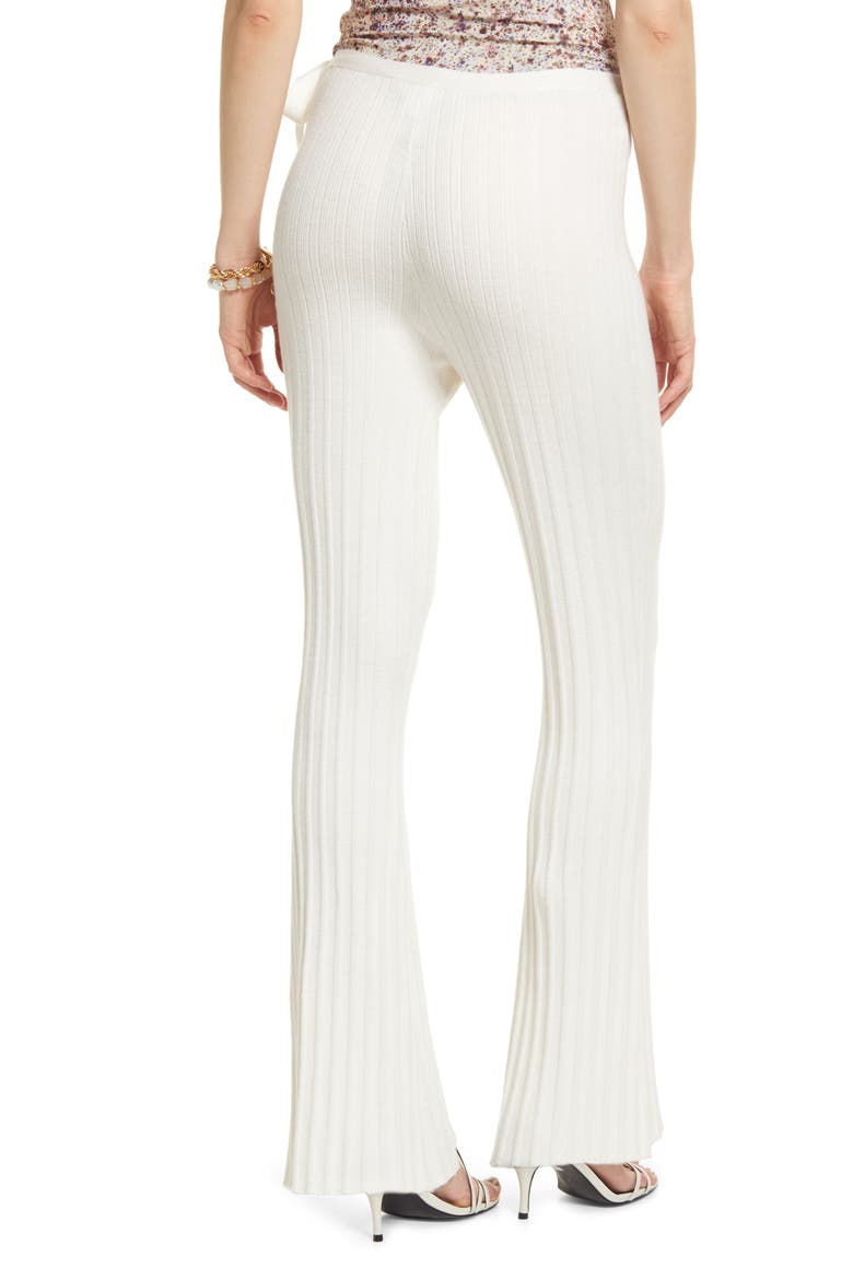 Ribbed Side-Tie Knit Pants, Alternate, color, IVORY