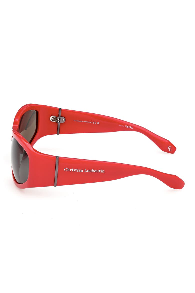 60mm Oval Sunglasses, Alternate, color, RED / ZEISS SMOKE LENS