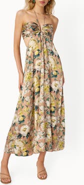 CAMI NYC Calliope Floral Cutout Silk Satin Gown