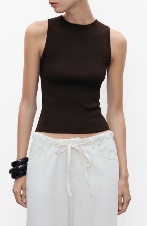 Mango Sleeveless Sweater In Brown
