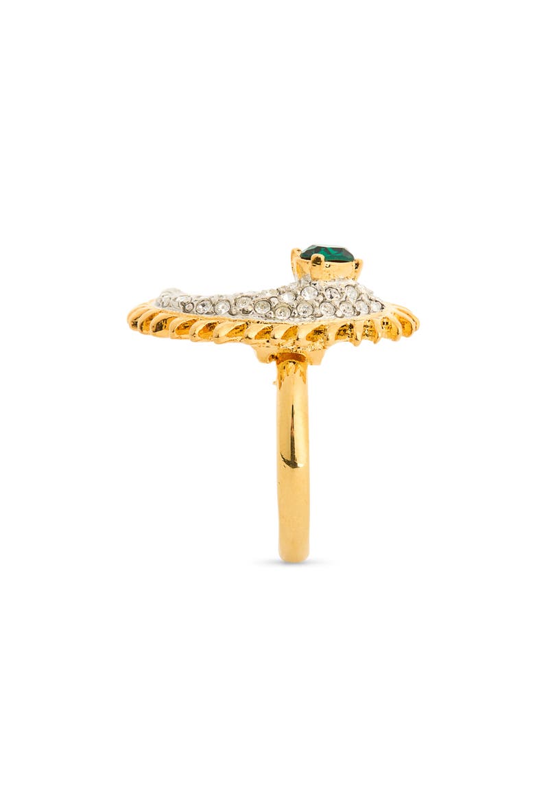 Pavé Crystal Two-Tone Paisley Ring, Alternate, color, POLISHED GOLD