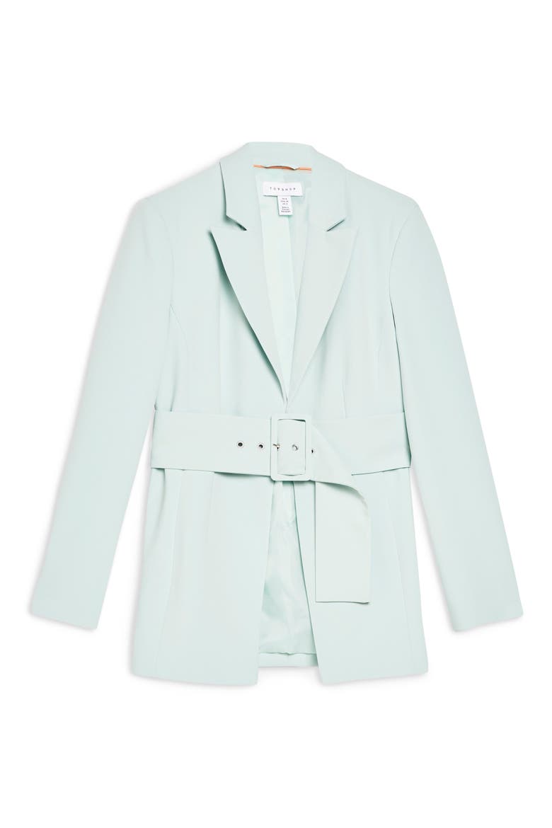 Belted Buckle Blazer, Alternate, color, LIGHT GREEN