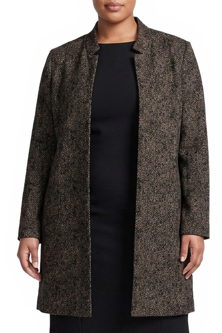 Stand Collar Topper, Main, color, BLACK/ CAMEL