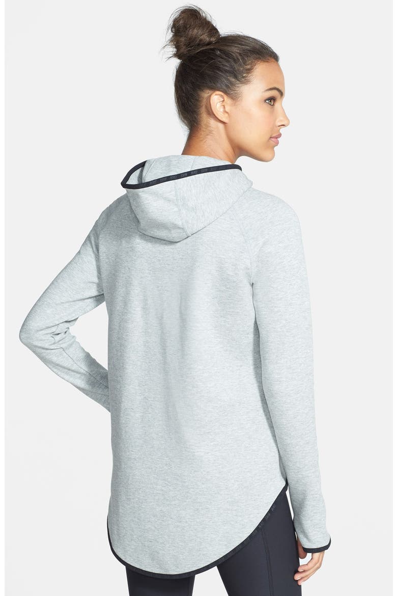 'Tech' Hooded Fleece Jacket, Alternate, color, DARK GREY HEATHER