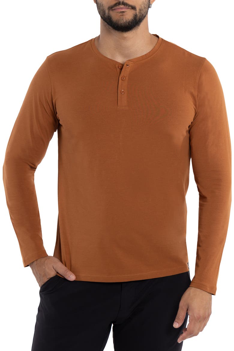Long Sleeve Henley, Main, color, SIENNA