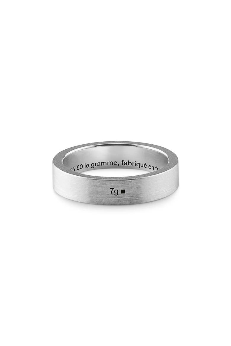 Men's 7G Brushed Sterling Silver Ribbon Ring, Main, color, SILVER