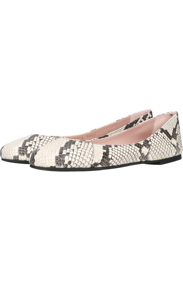 Pretty Ballerinas Round Toe Snake Naked Ballet Flat, Alternate, color, Ivory