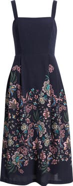 Julia Jordan Floral Print Sleeveless Midi Dress