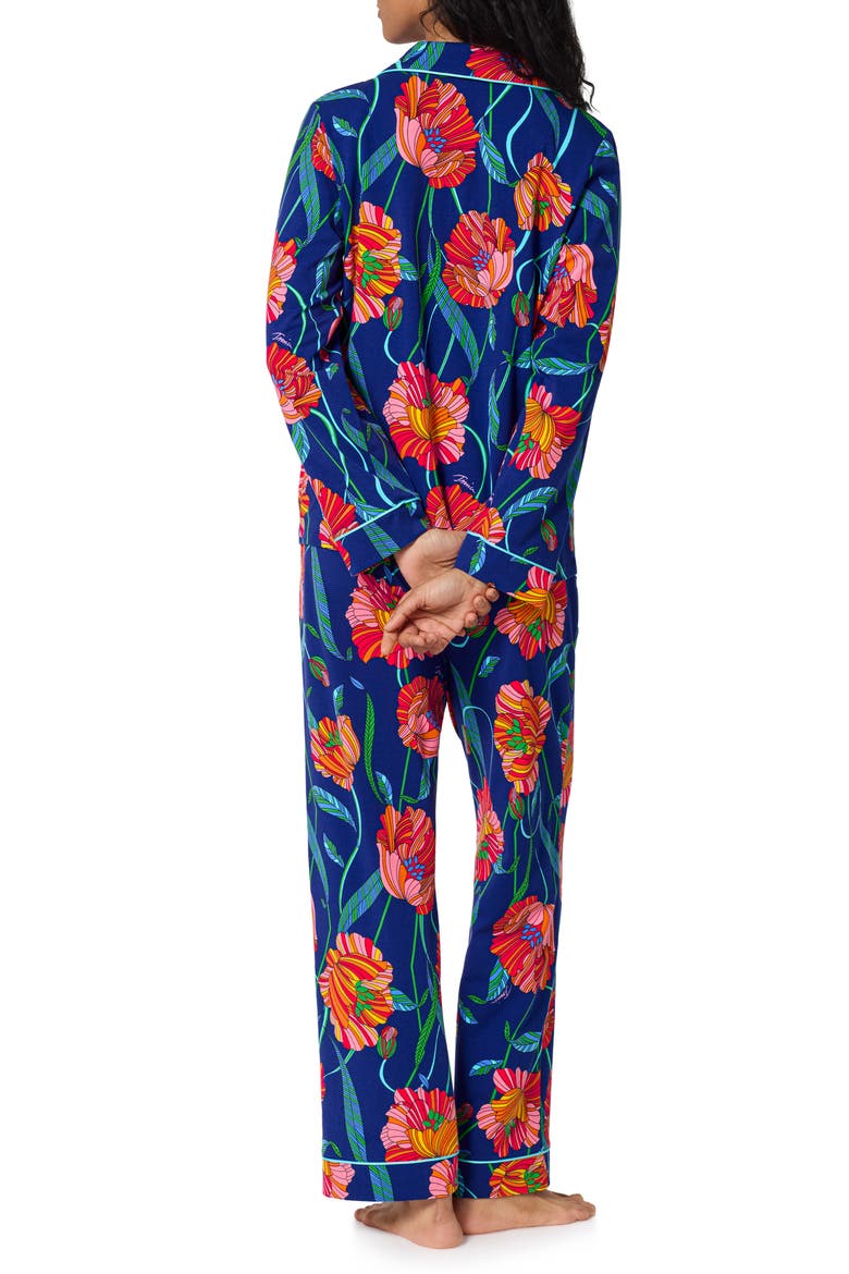 Linear Poppy Long Sleeve Pajamas, Alternate, color, LINEAR POPPY