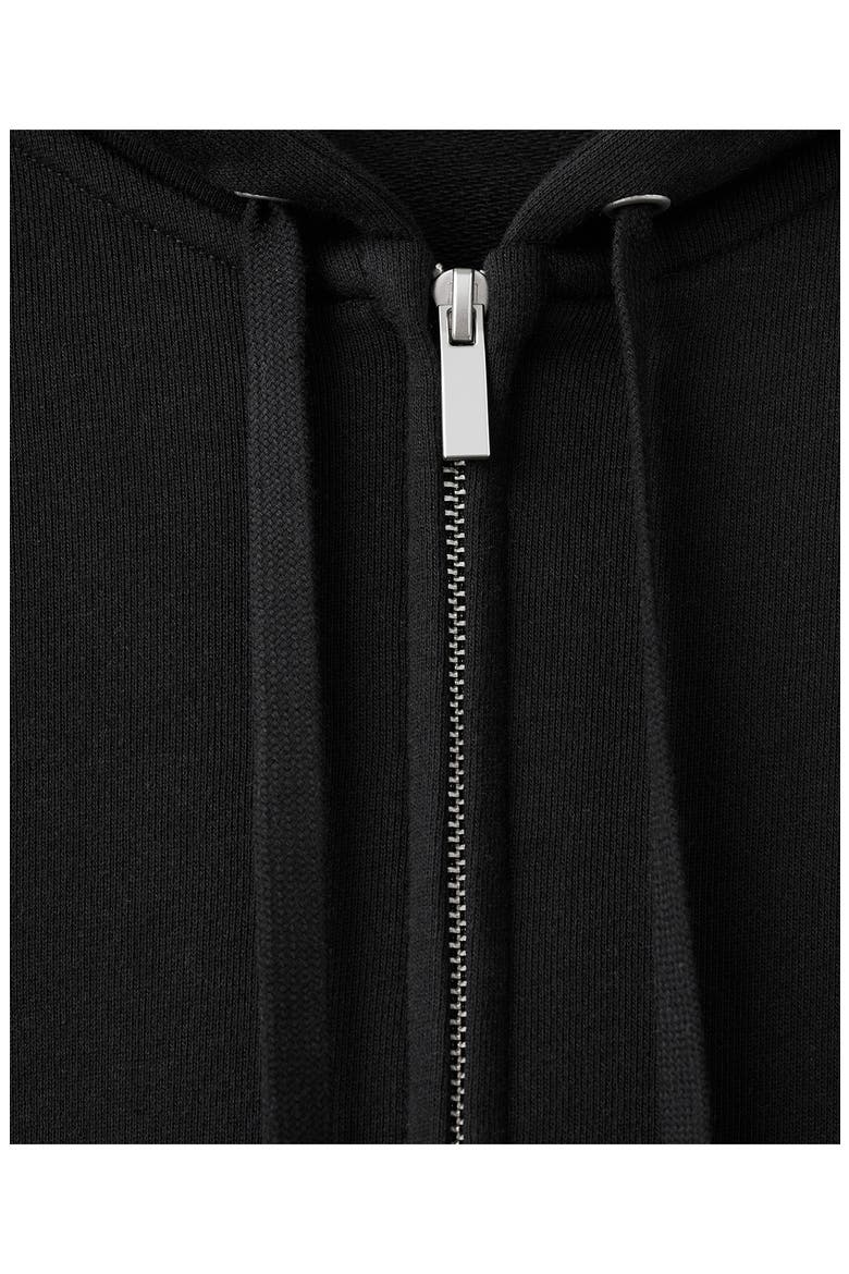 Raglan Sleeve Cotton Zip Hoodie, Alternate, color, BLACK