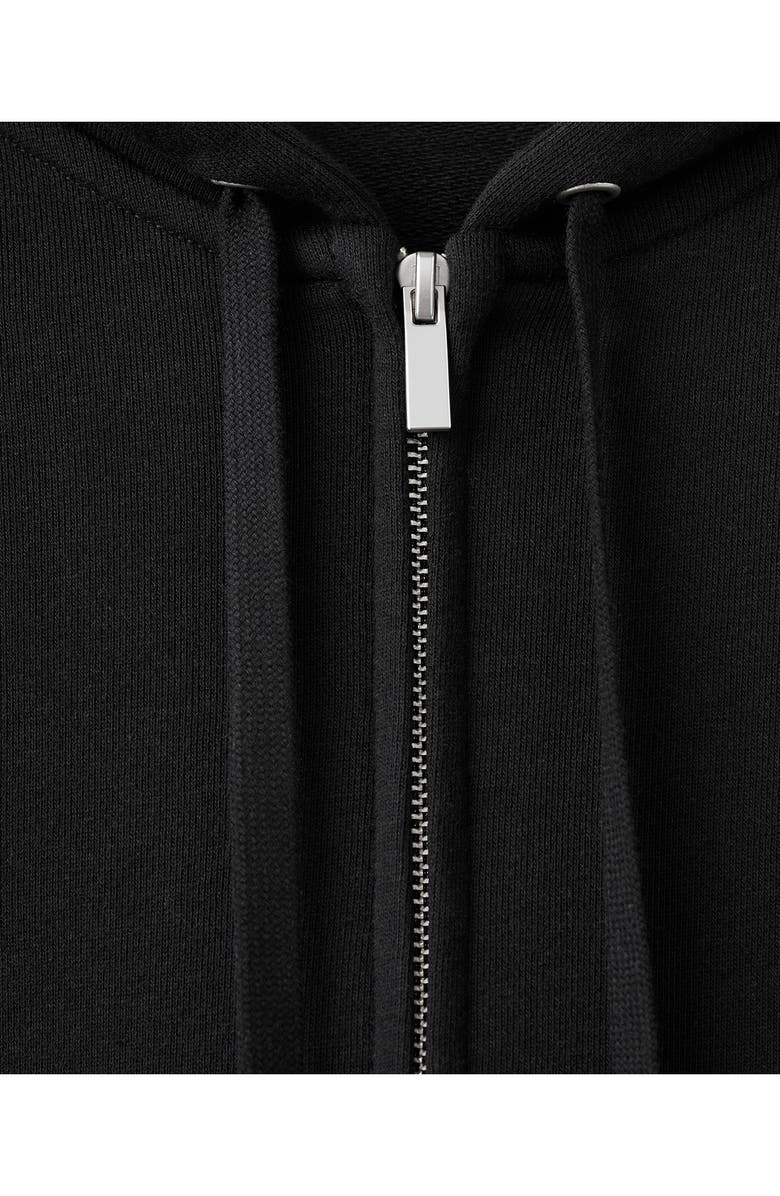 MANGO Raglan Sleeve Cotton Zip Hoodie, Alternate, color, Black