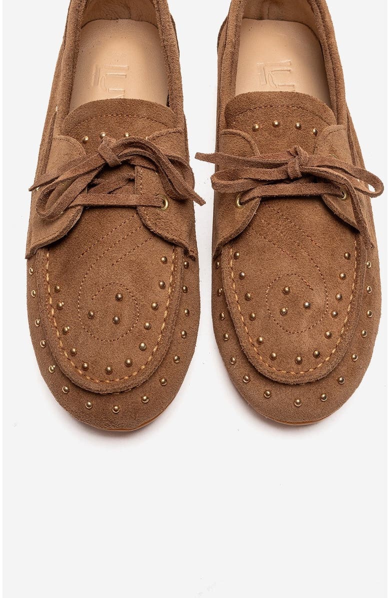 Forever & Always Shoes Cuesta Leather Lace Up Loafer, Alternate, color, Cognac Suede