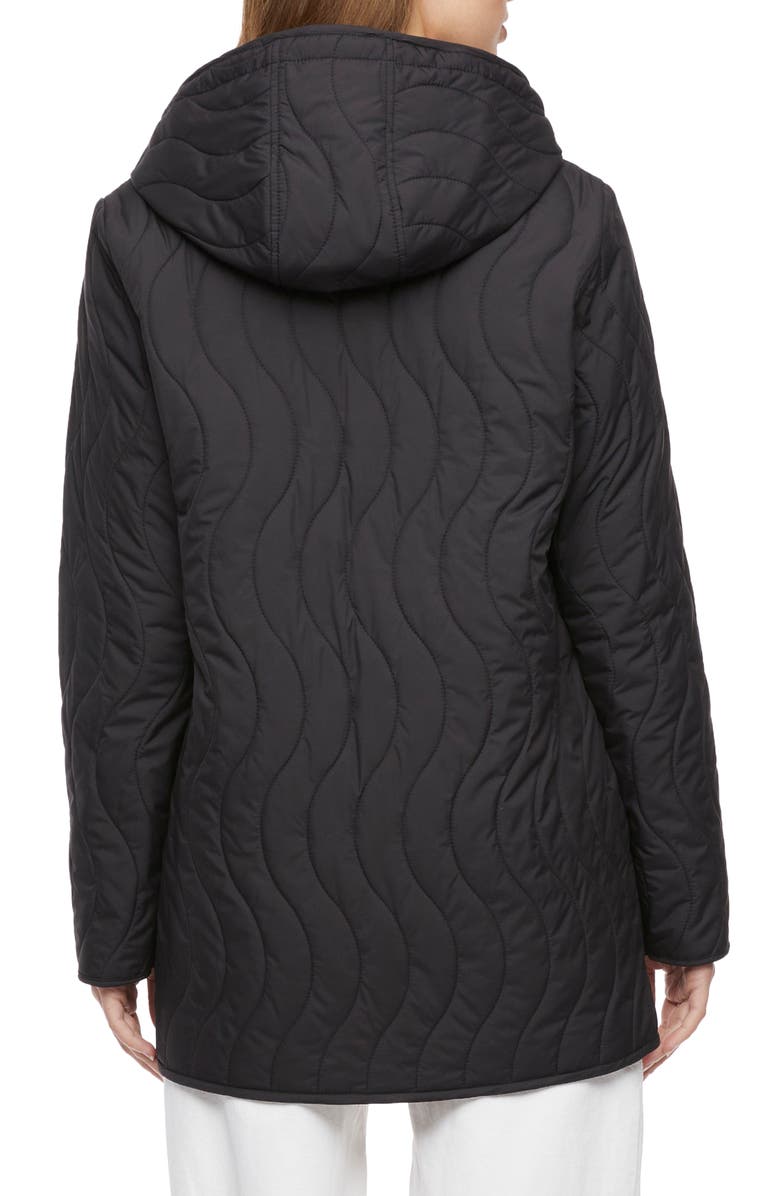 Bernardo Quilted Zip-Up Hooded Jacket, Alternate, color,