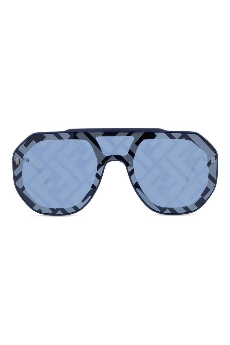 FF Fendi Evolution Mask Sunglasses, Main, color, MATTE DARK RUTH / BLU MIRROR