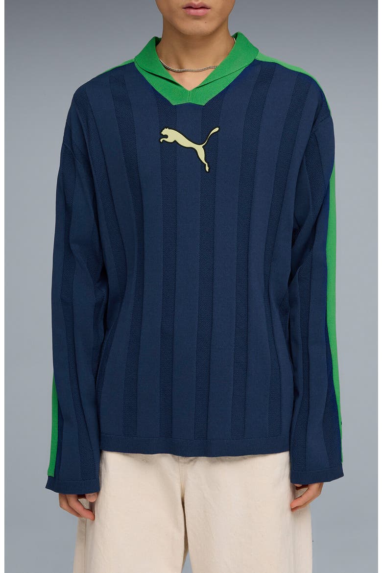 T7 Rib Long Sleeve Polo, Main, color, BLUE JEWEL