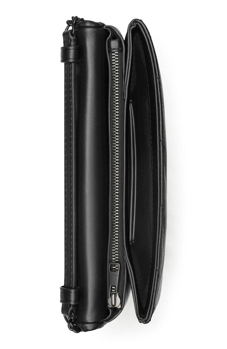 Tory Burch Kira Chevron Quilted Leather Wallet on a Chain, Alternate, color,