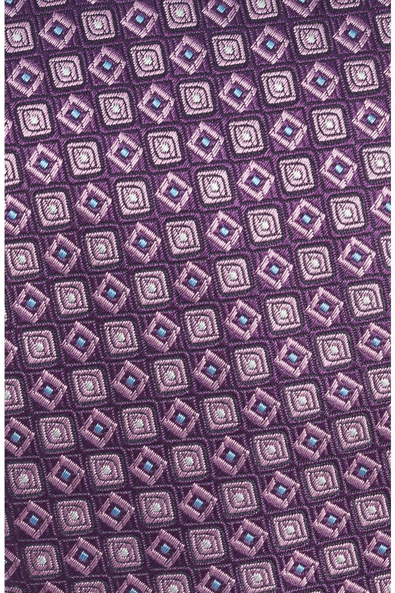 Geometric Medallion Silk Jacquard Tie, Alternate, color, PURPLE