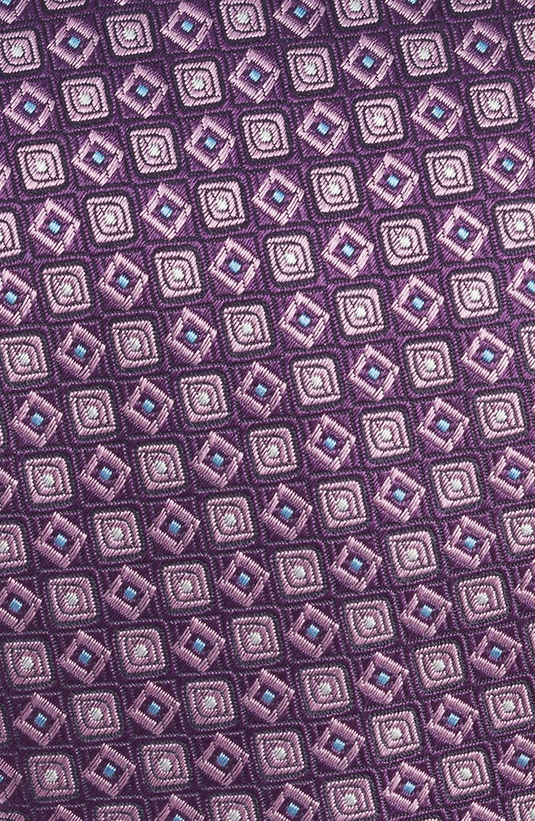 Canali Geometric Medallion Silk Jacquard Tie, Alternate, color, Purple