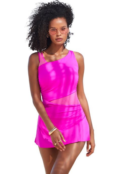 Mesh Panel Underwire Swimdress
