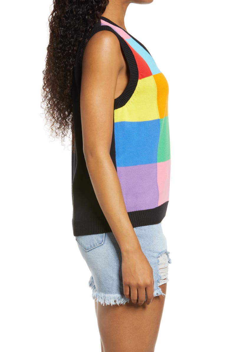 BP. Be Proud by BP Gender Inclusive Pride Colorblock Sweater Vest, Alternate, color, 